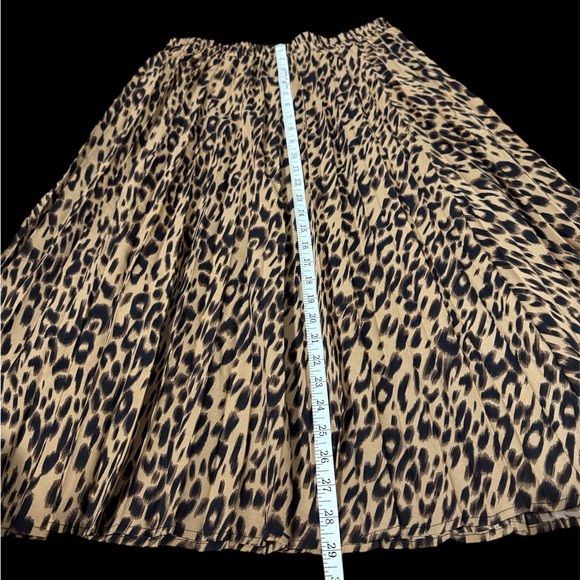 Women’s Chartou Chic Elastic High Waisted A Line Leopard Print Pleated Shirring - Picture 6 of 14